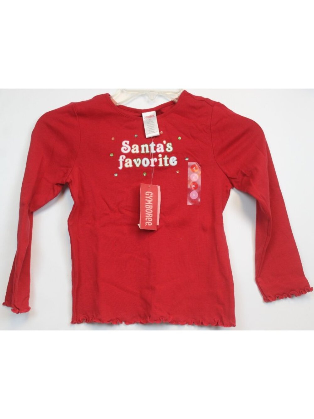 2007 Gymboree Cupcake Cutie Red TShirt Tee Santa's Favorite sz 6 Lettuce Edge